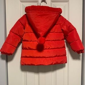 Steve Madden Baby Girls Red Hooded Winter Coat size 12 Months